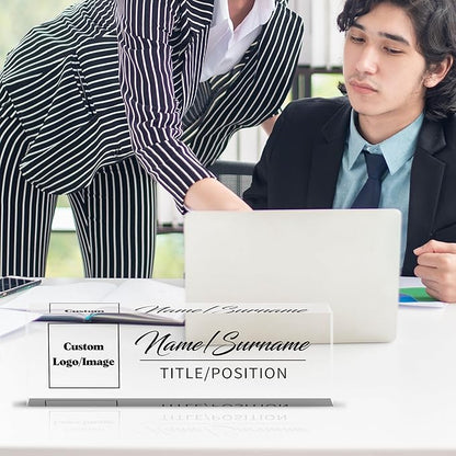 Personalized Name Plate for Desk Custom Acrylic Desk Name Plate Custom Employee - Image 2