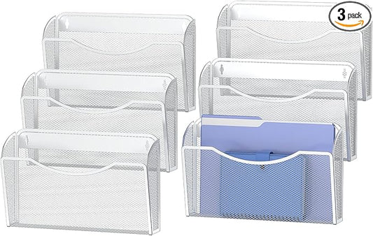 MINDEPOT Wall File Organizer, Hanging Wall Mounted File Folder Binder Holder by MINDEPOT