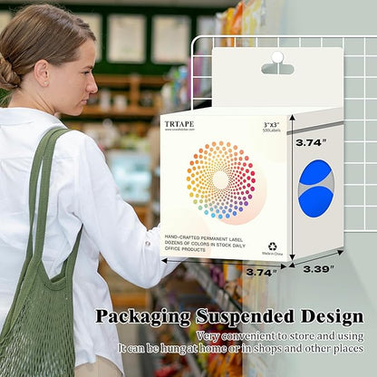 3 Inch Round Colored Dot Stickers, 4 Rolls in Dispenser Box - Image 4
