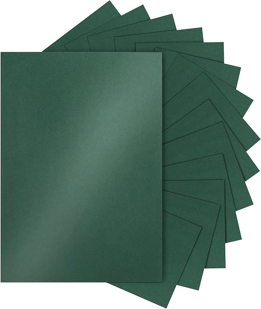 Silunkia 28 Sheets Christmas Green Shimmer Cardstock 8.5 x 11 Craft Paper by Silunkia