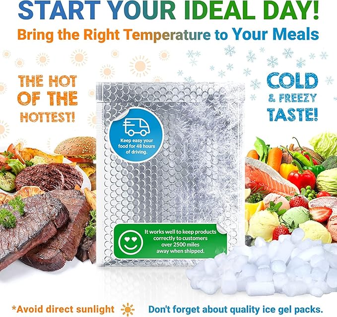 Amiff Silver Thermal Bubble Mailer, ‎24 x 20 Inches. 10 Pack Metallic Bubble - Image 3
