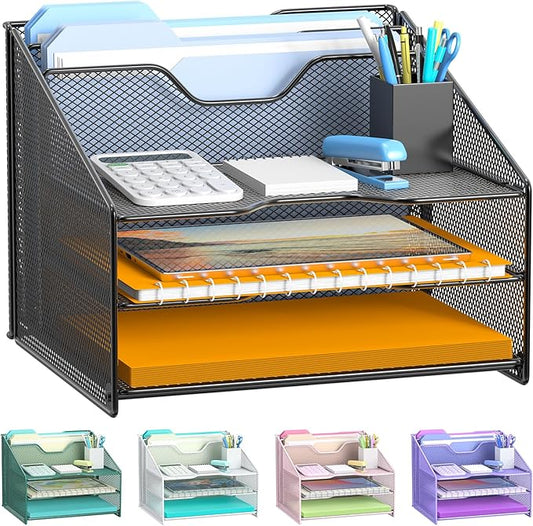 Samstar Desk File Organizer, Mesh Letter File Folder Holder by Samstar