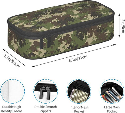 YIJIUWKIS Camo Pencil Case for Kids Boys Girls, Big Capacity Green Pencil Pouch - Image 3