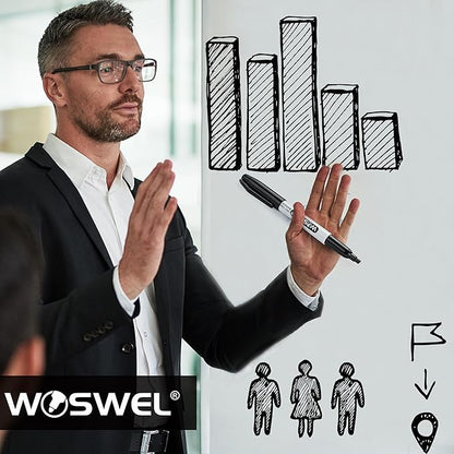 WOSWEL Dry Erase Markers Bulk, 144 Pack Black Chisel Tip Whiteboard Markers - Image 7