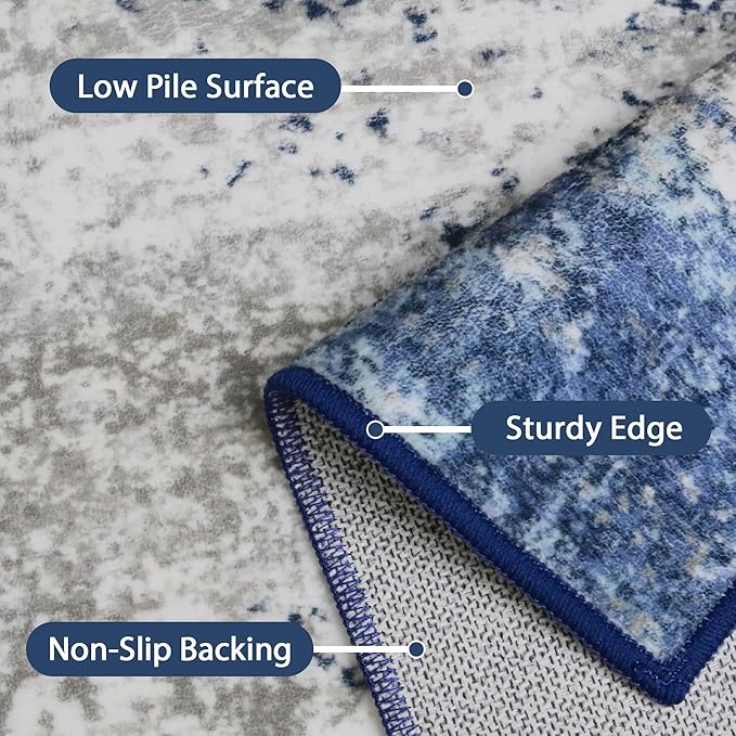 GENIMO 4x6 Area Rugs for Living Room, Non Slip Machine Washable Modern Indoor - Image 5