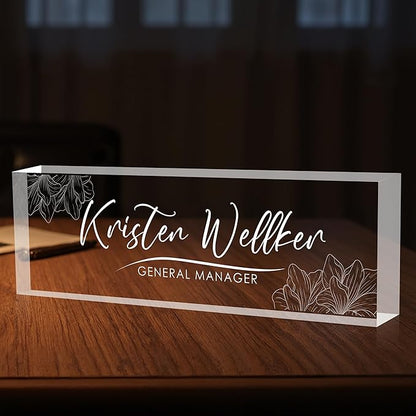 Custom Office Name Plate for Desk, Desk Name Plate Personalized, Personalized by Unknown