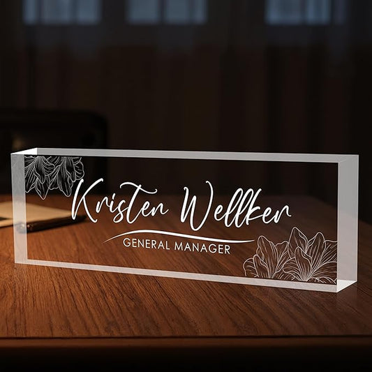 Custom Office Name Plate for Desk, Desk Name Plate Personalized, Personalized by Unknown