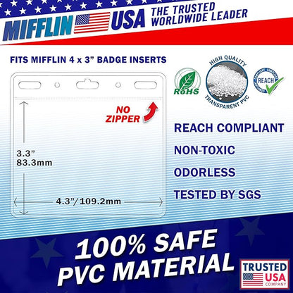 Mifflin-USA Card Protector Quick Load Horizontal No Zipper Name ID Badge Holder… - Image 3