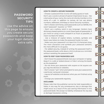Clever Fox Password Book Spiral – Mini Internet Address & Password Organizer - Image 5