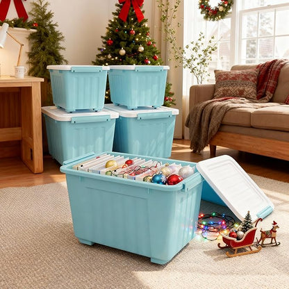 Nazhura 97 Quart Plastic Storage Bin, Stackable and Nestable Storage Boxes - Image 2