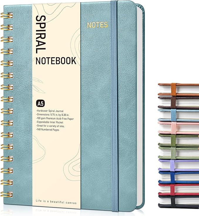 Graph Spiral Journal Notebook, A5 Hardcover Spiral Journals by Unknown