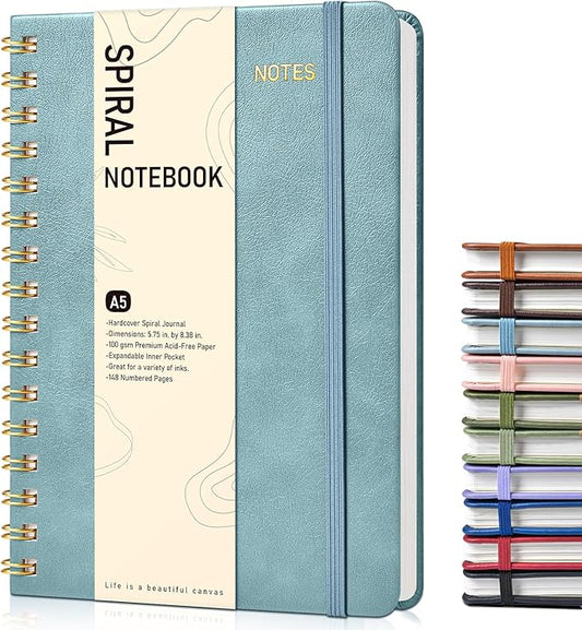 Dotted Spiral Journal Notebook, A5 Hardcover Spiral Journals by Unknown