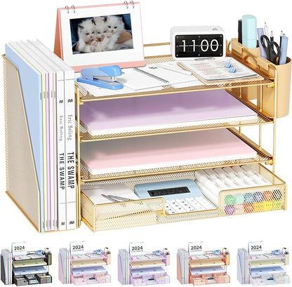 OPNICE Desk Organizer, 4-Tier Desktop File Organizer by OPNICE