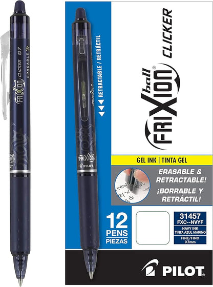 Pilot FriXion Clicker Erasable Gel Pens, Fine Point, Smooth Writing Pens by PilotCorporationofAmerica
