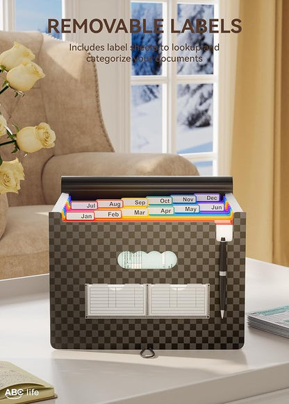 ABC life 12-Pocket Accordion File Organizer, Expandable File Folder - Image 4