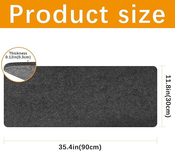 2 Pcs Large Felt Desk mat 36x12 inches, - Image 2
