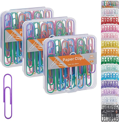 NEEWAY Colorful Large Paper Clips, 2 Inch Jumbo Paper Clips, 3 Pack of 50 by NEEWAY