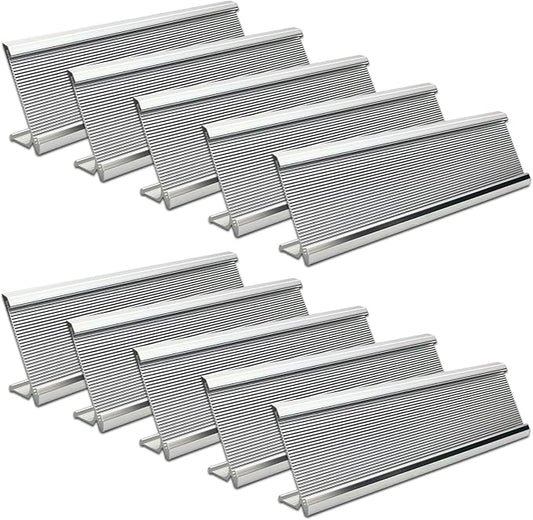 10 Pack 2" x 8" Aluminum Desk Name Plate Holder, Office Name Plate Holder by Unknown