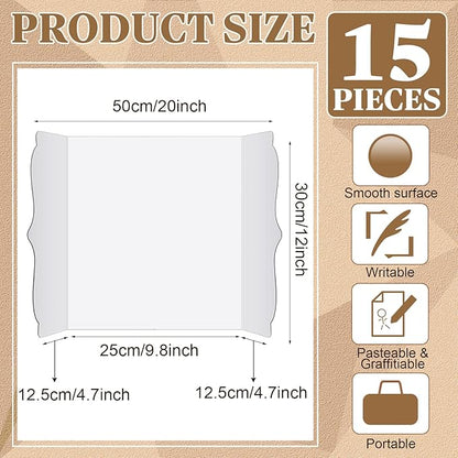 15 Pcs Trifold Presentation Board 12 x 20 Inch Trifold Poster Board Portable - Image 2