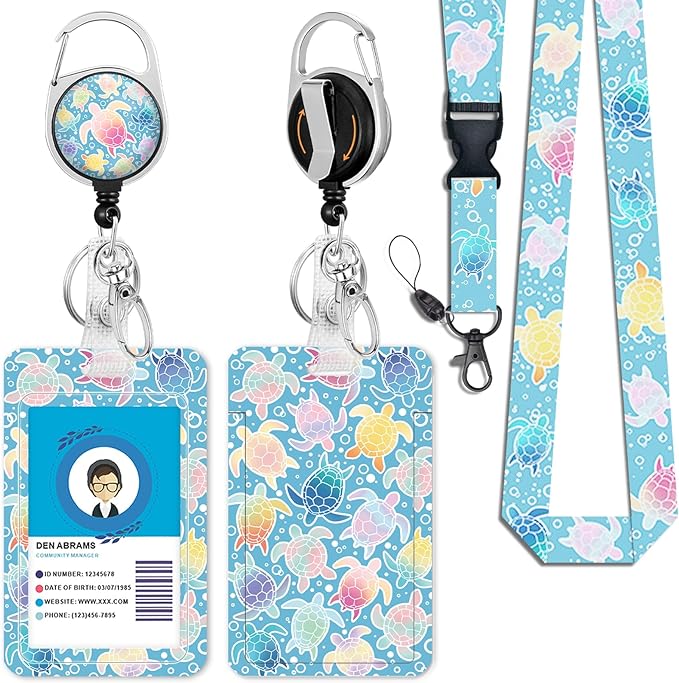Cute Sea Turtle ID Badge Holder by Giancomics