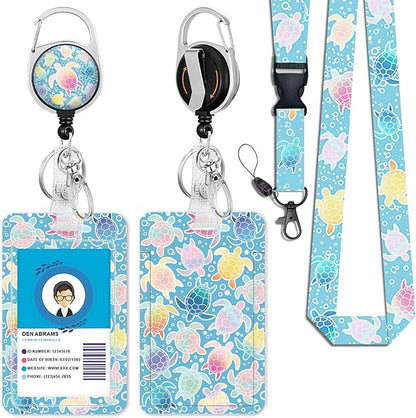 Cute Sea Turtle ID Badge Holder by Giancomics