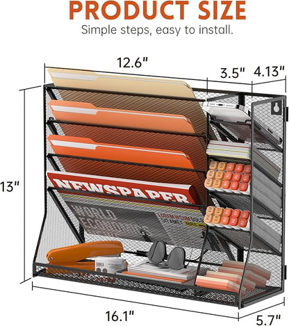 SUPEASY Wall File Organizer, 5-Tier office wall organizer - Image 5