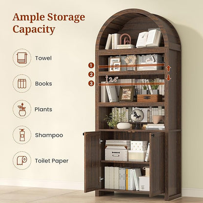 81" Tall Arched Cabinets, Bookcase - Image 3