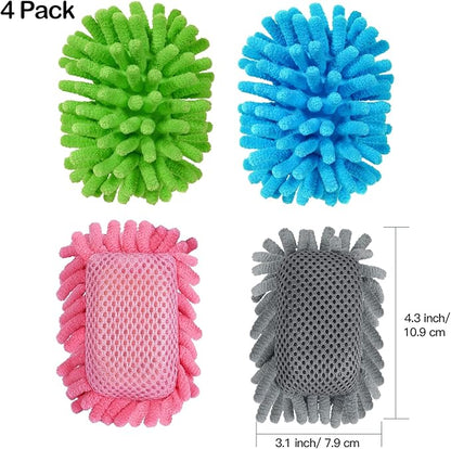 SITHON 4 Pieces Magnetic Microfiber Shag Whiteboard Eraser, Washable Microfiber - Image 2