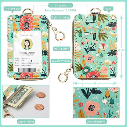 bolimoss Floral Lanyard Wallet, Cute Teacher Lanyards - Image 4