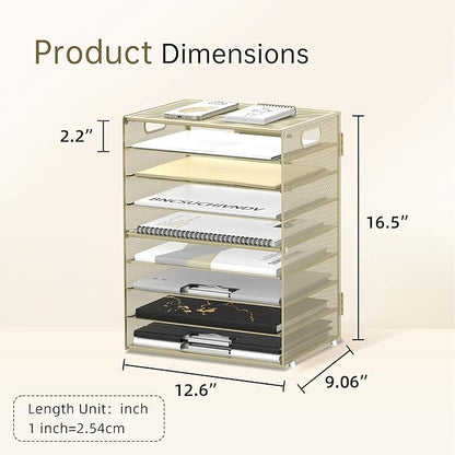 DALTACK 9-Tier Paper Letter Tray Desk Organizer - Image 4