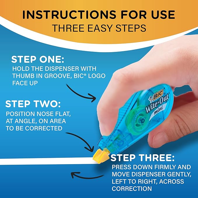 BIC Wite-Out Brand Mini Correction Tape, Tape Applies Dry - Image 7