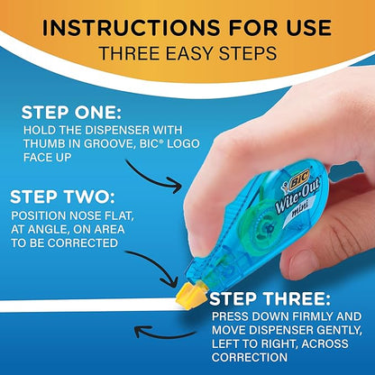 BIC Wite-Out Brand Mini Correction Tape, Tape Applies Dry - Image 7