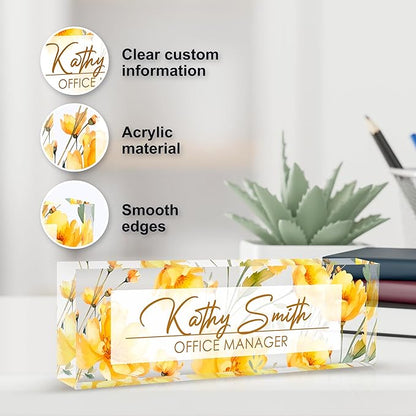 Personalized Name Plate for Desk, Custom Desk Name Plate, Acrylic Name Plate - Image 5