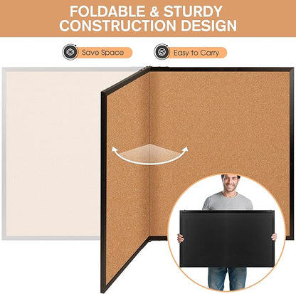 Board2by Extra Large Cork Bulletin Board 72" X 48", Foldable Notice Pin Board - Image 4