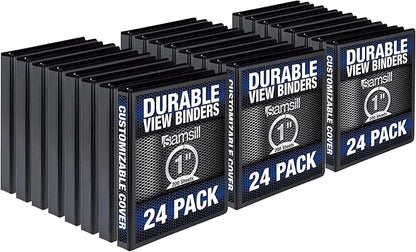 Samsill Durable 1 Inch Binder, Made in the USA, Round Ring Customizable Clear by Samsill