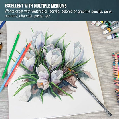 U.S. Art Supply 9" x 12" Premium Heavyweight Watercolor Paper Pad, 140lb - Image 4