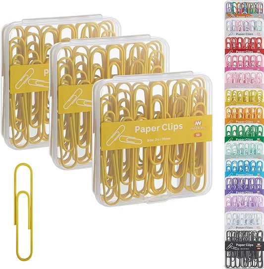 NEEWAY Colorful Large Paper Clips, 2 Inch Jumbo Paper Clips, 3 Pack of 50 by NEEWAY