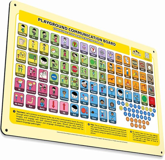 Weather-Proof Aluminum School Playground Communication Board by SmartySymbolsCommunication