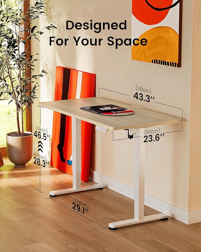 ErGear Electric Standing Desk, 44 x 24 Inches Height Adjustable Stand up Desk - Image 3