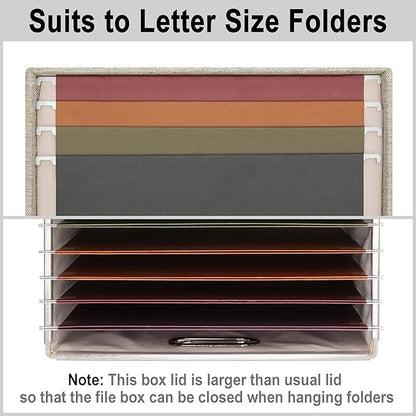 4-Pack Modern Minimalist Beige Collapsible Linen File Folder Box Office - Image 3