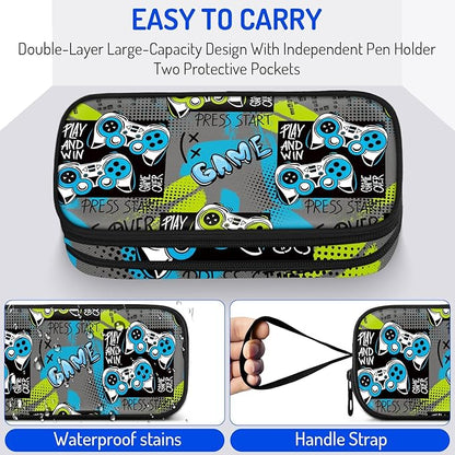 Fitvc Large Pencil Case for Boys, Gamer Boys Pencil Pouch for Kids Teens School - Image 3