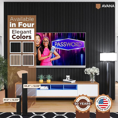 Avana Acoustic Wood Wall Panels – 94.4 X 12.6 Inch Black Oak Acoustic Panels 2 - Image 7