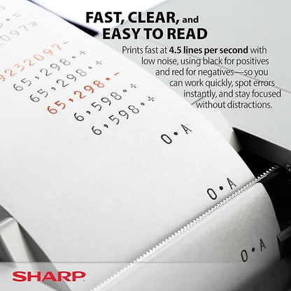 Sharp EL-1197PIII Heavy Duty Color Printing Calculator - Image 4