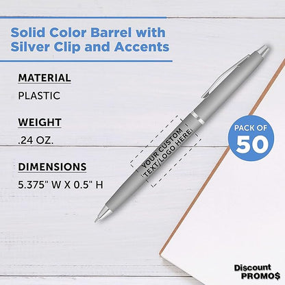 DISCOUNT PROMOS Custom Langham Ballpoint Pens Set of 50, Personalized Bulk Pack - Image 4