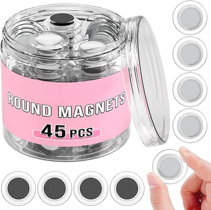 VNDUEEY 45 Pcs Round Whiteboard Magnets, Fridge Magnet Decorative, Dry Board by VNDUEEY