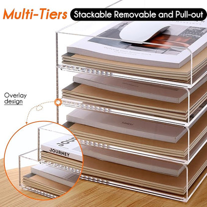 Paper Tray Organizer Clear Acrylic Desk Organizers and AccessoriesOffice - Image 4