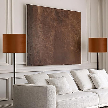 GO&SO Large Lampshades Replacement, Burnt Orange Velvet Drum Lamp Shades Set of - Image 8