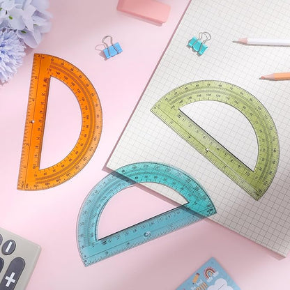 Sayglossy 72 Pcs of Colorful Plastic Protractors 180 Degrees 6 Inches - Image 4