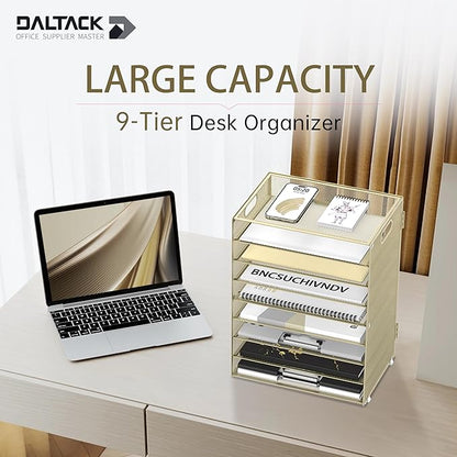 DALTACK 9-Tier Paper Letter Tray Desk Organizer - Image 2