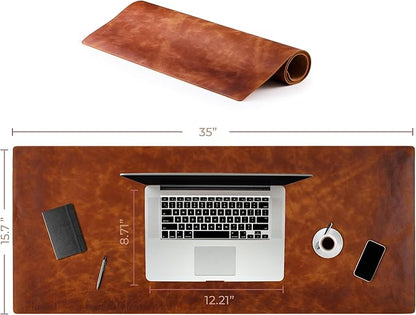 Node Leather Calfskin Leather Desk Pad – Executive Office Desk Mat - Image 6